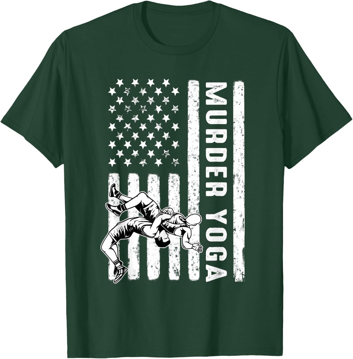 Wrestling Murder Yoga Flag T-Shirt - T-Shirt | Forest
