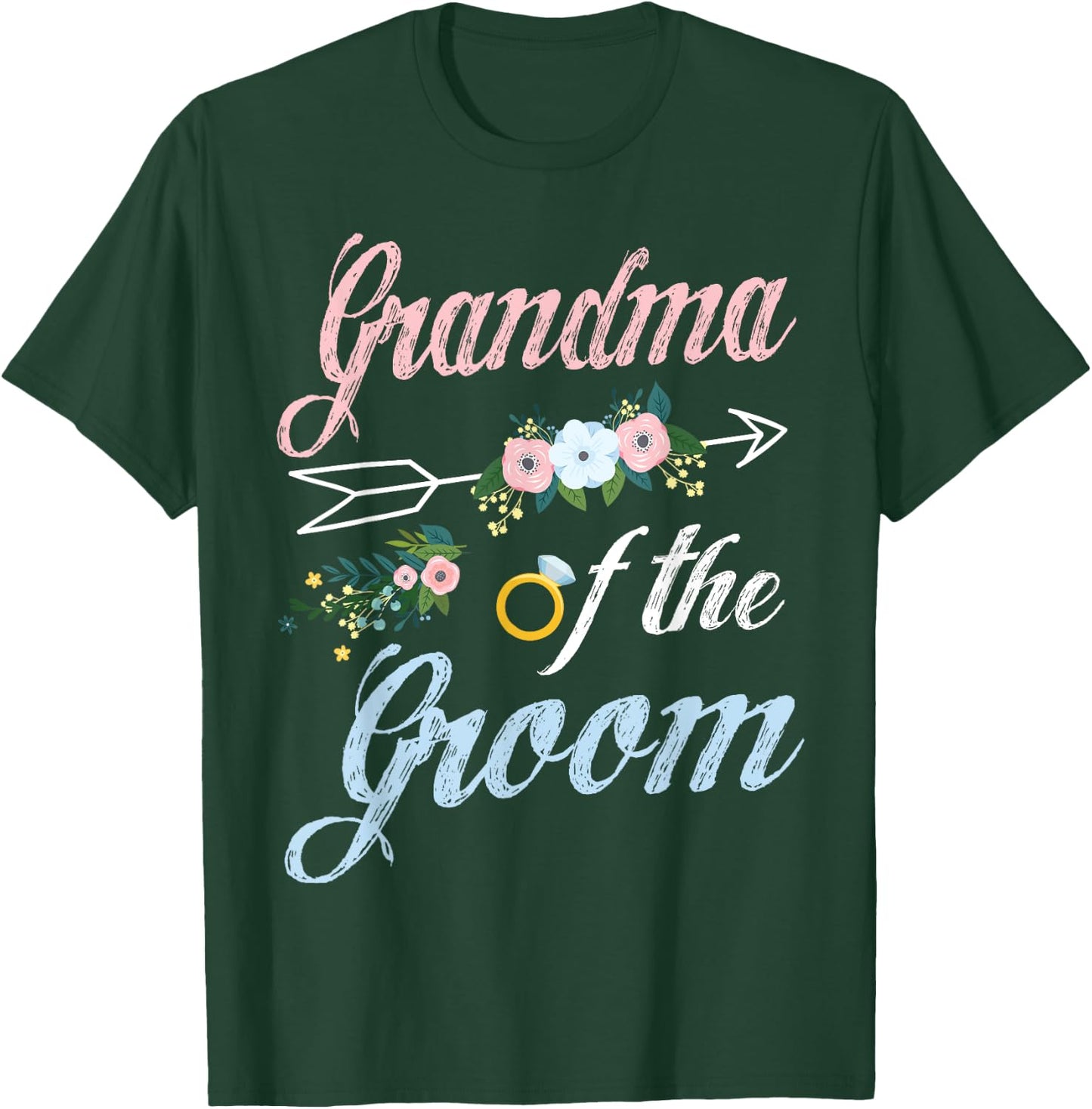 Wedding Ring And Flowers Grandma Of The Groom Grandson T-Shirt - T-Shirt | Forest