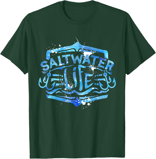 Saltwater Life Fishing T-Shirt - T-Shirt | Forest