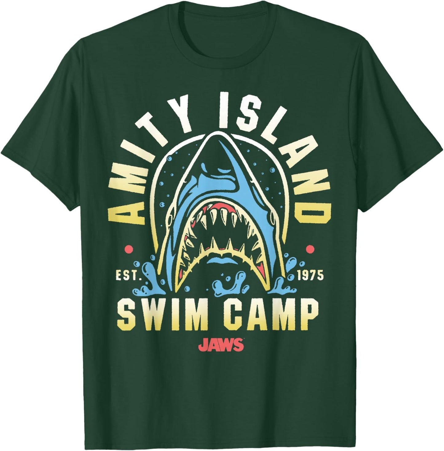 Jaws Amity Swim Camp T-Shirt - T-Shirt | Forest
