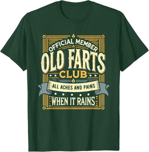 Old Farts Club Shirt Funny All Aches and Pains Humor T-Shirt - T-Shirt | Forest
