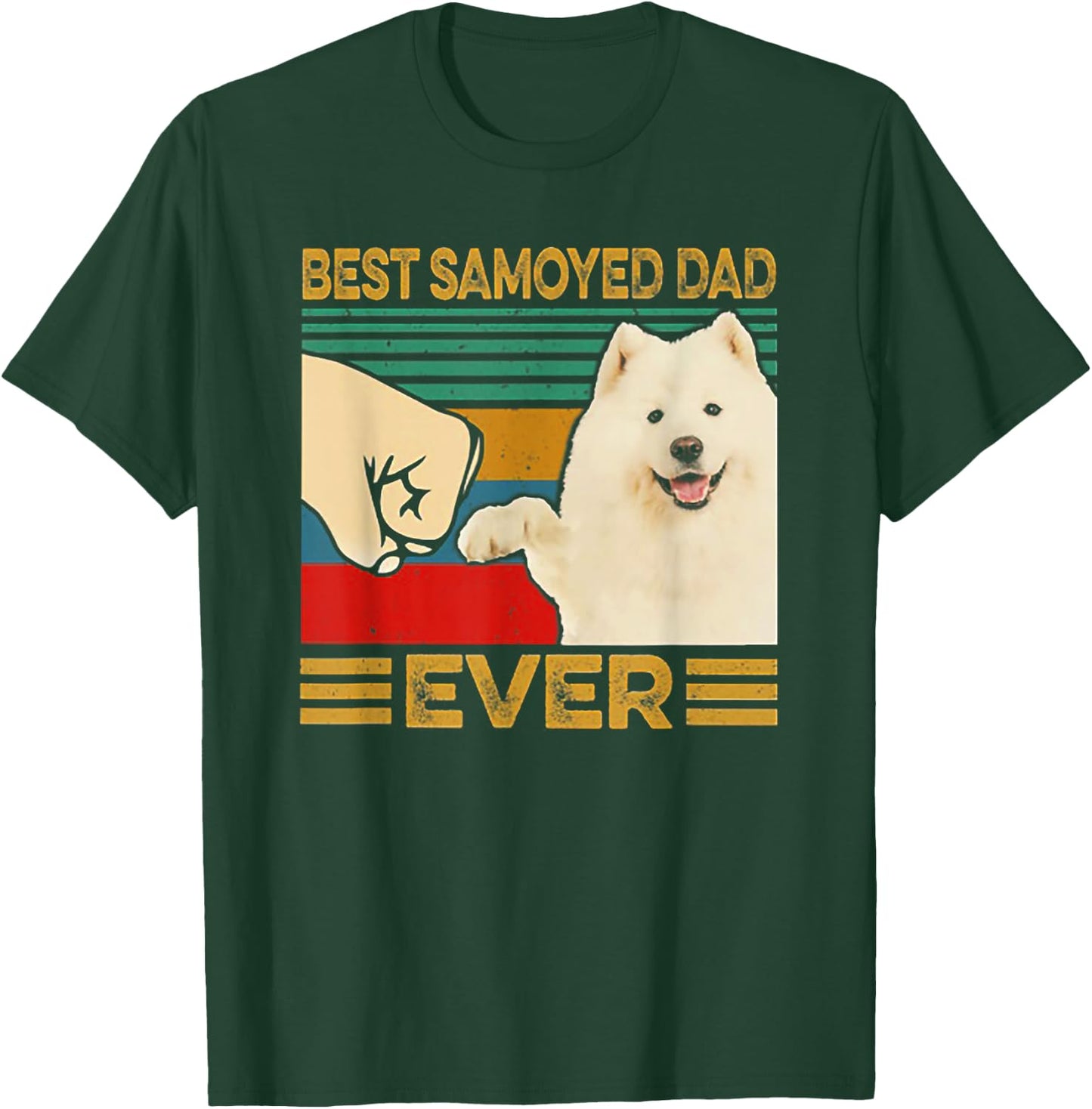 Best Samoyed Dad Ever Retro Vintage Father's Day Gift T-Shirt - T-Shirt | Forest
