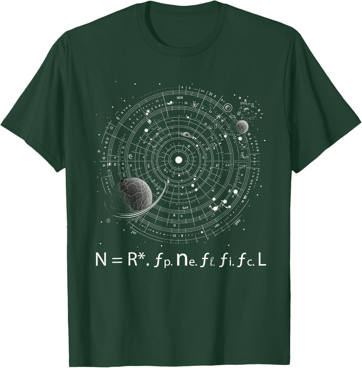 Drake Equation Estimation of Alien Civilizations T-Shirt - T-Shirt | Forest