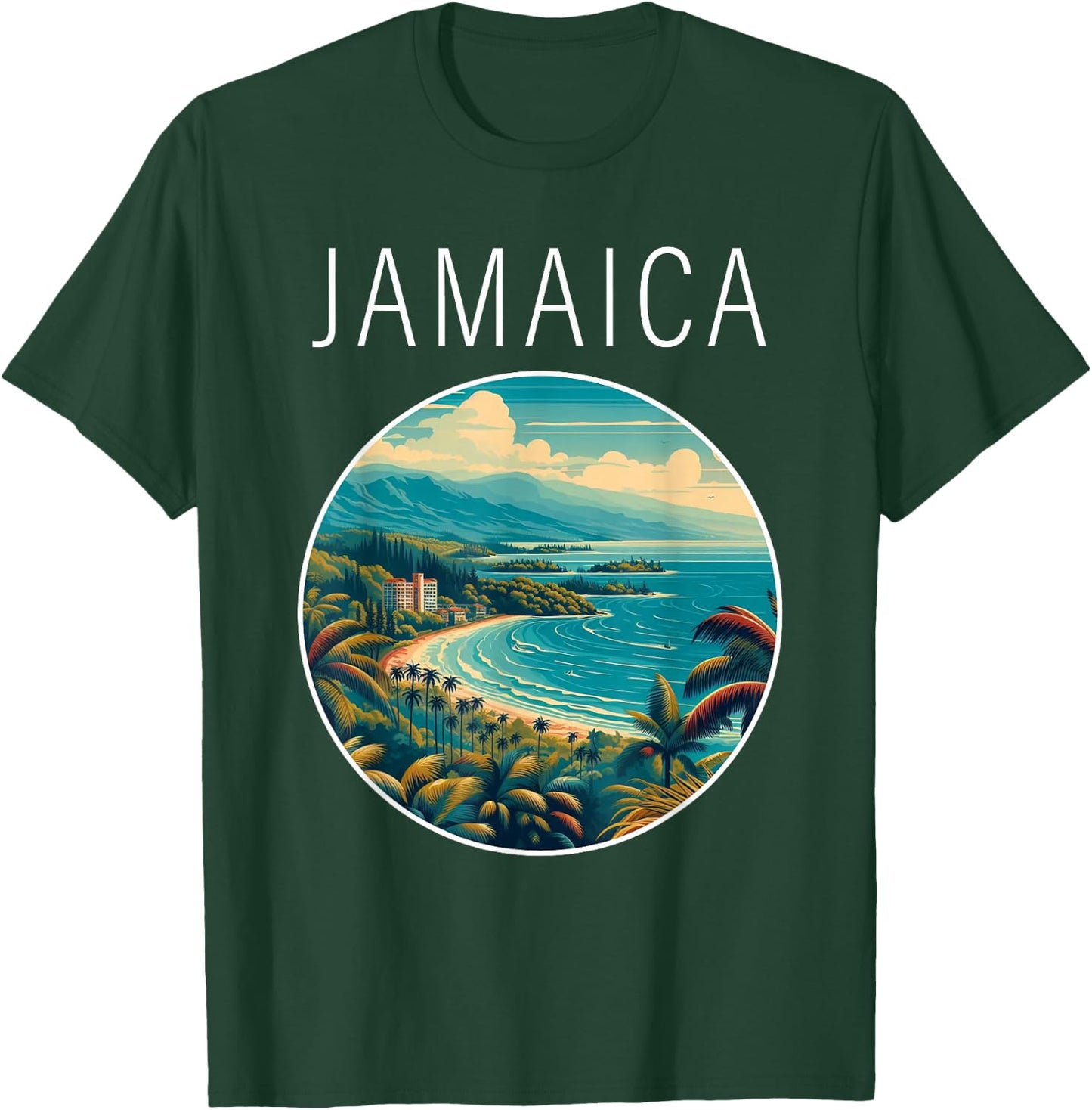 Jamaica Scenery Art Deco T-Shirt - T-Shirt | Forest