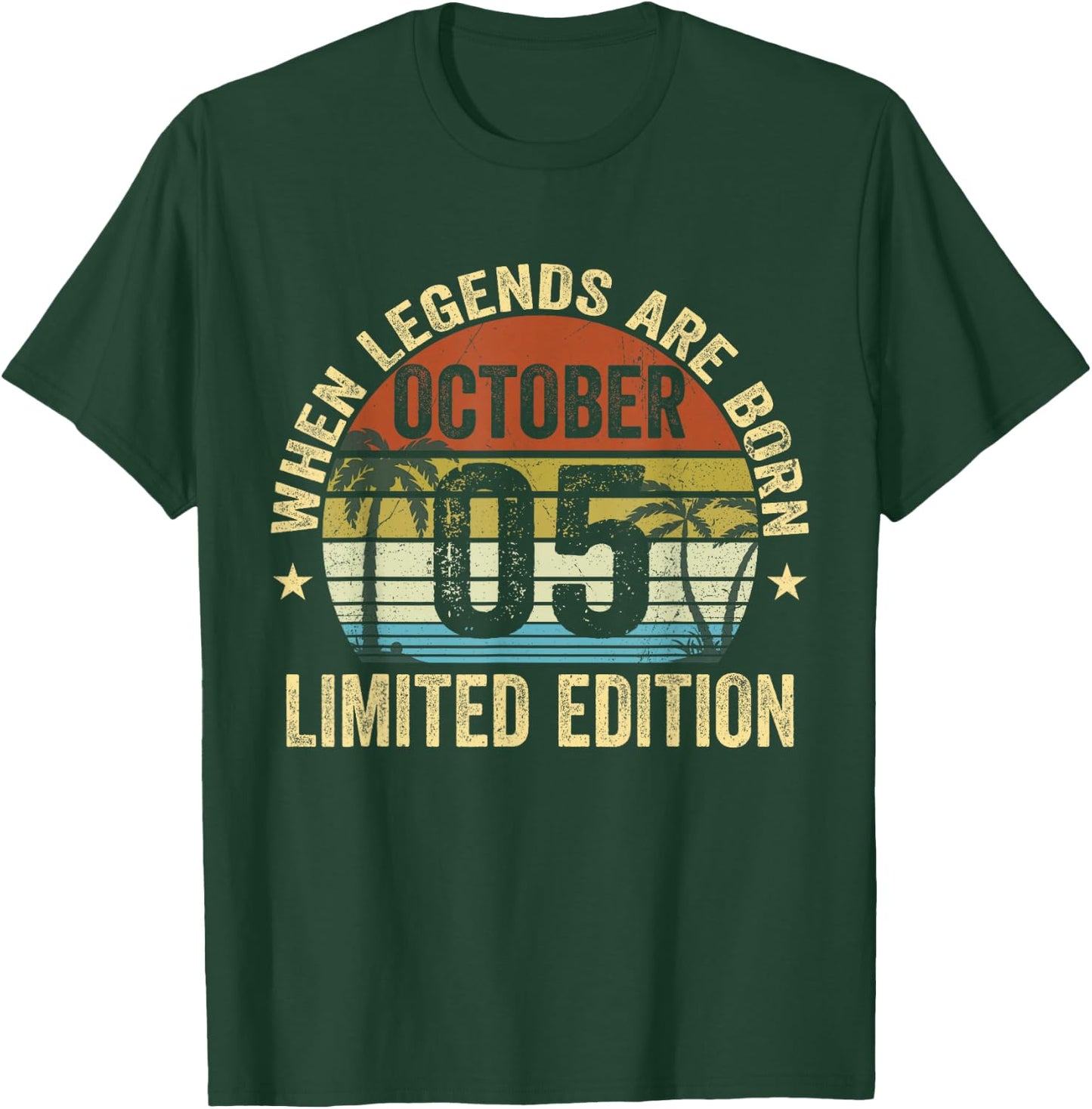 Vintage October 5 Retro Limited Edition October 5 Birthday T-Shirt - T-Shirt | Forest
