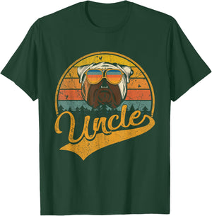 Father's Day Gifts Retro Vintage English Bulldog Uncle Women Girls Kids T-Shirt - T-Shirt | Forest