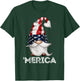 4th of July Patriotic Gnome American Flag Colored Gnome T-Shirt - T-Shirt | Forest