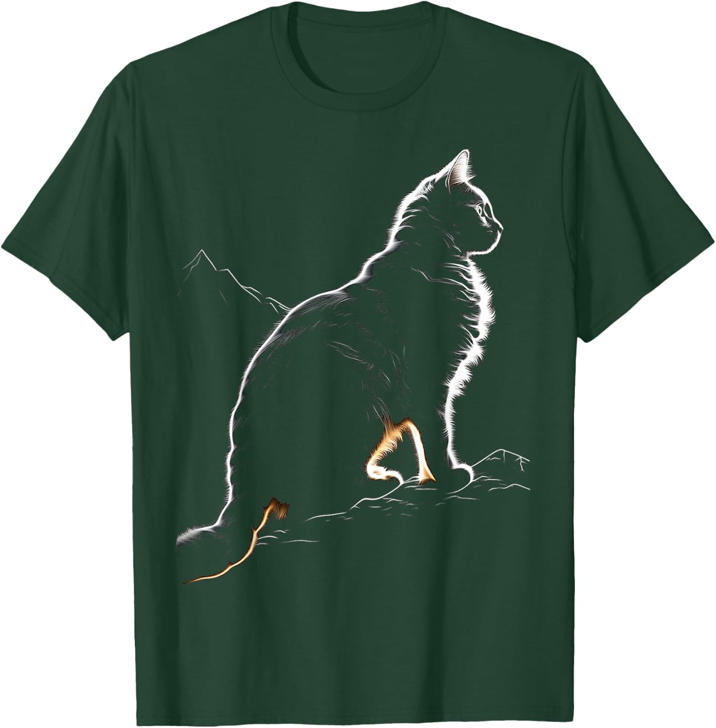 Cat Illustration Drawing Animal Art Graphic Cat T-Shirt - T-Shirt | Forest
