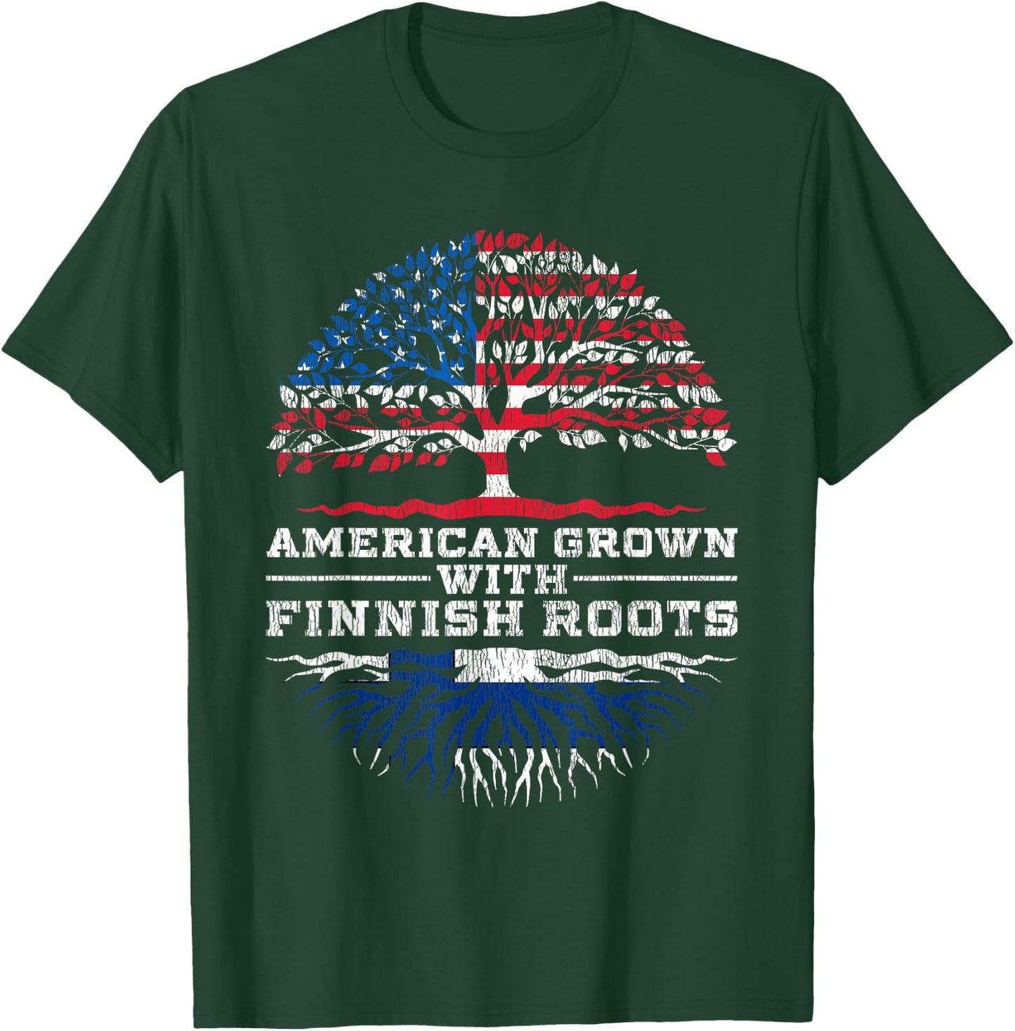 American Grown With Finnish Roots Finland T-Shirt - T-Shirt | Forest