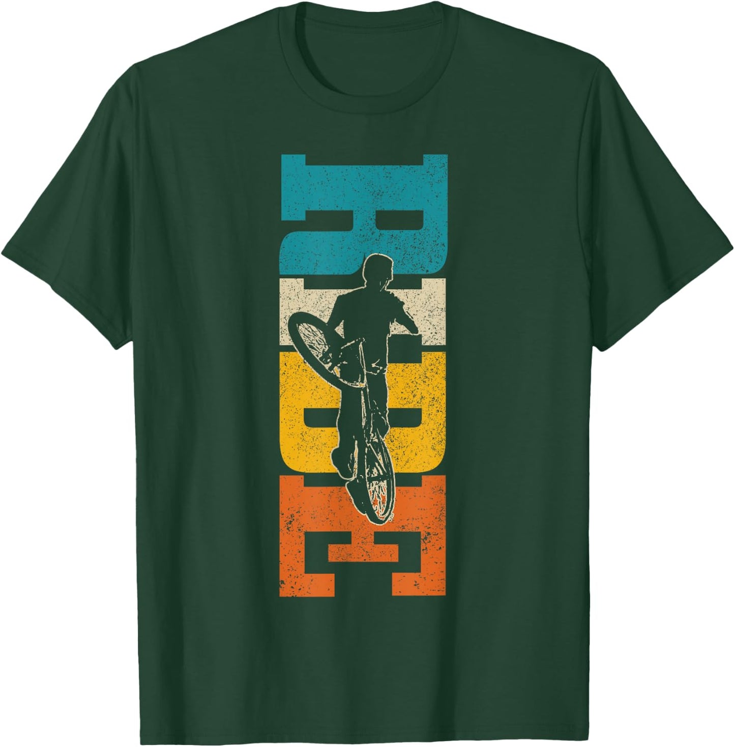 Mountain Bike MTB Ride Downhill Vintage Mountain Biker T-Shirt - T-Shirt | Forest
