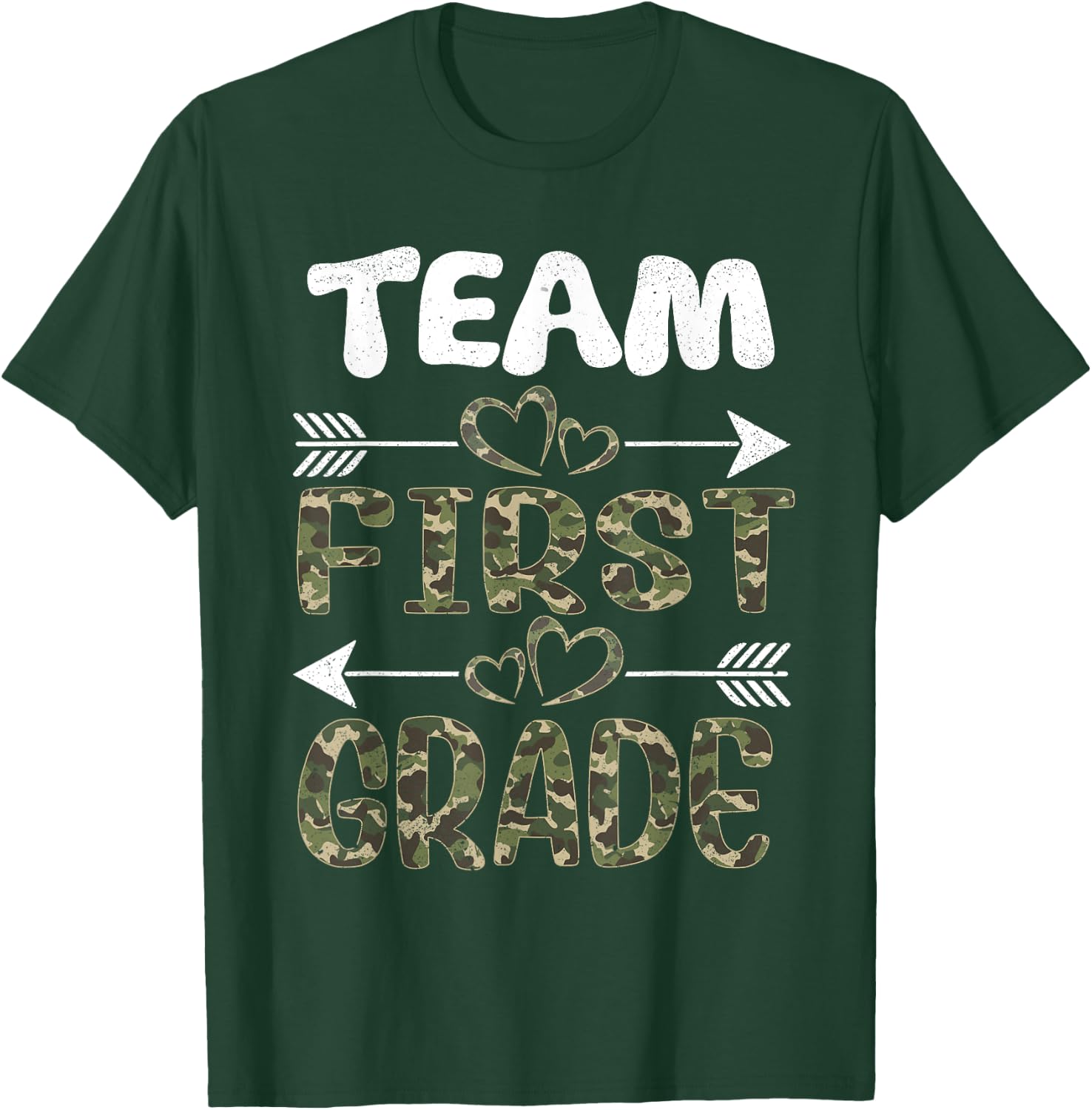 Team First Grade Back To School 1st Grade Camo Teachers T-Shirt - T-Shirt | Forest