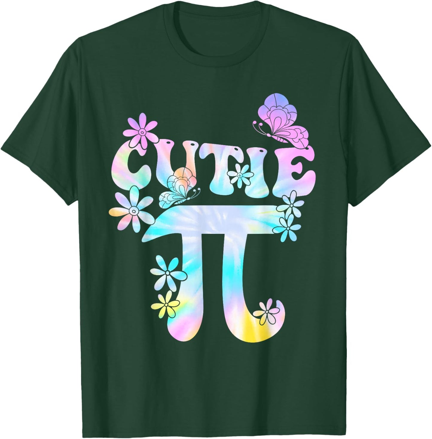 Cutie Pi Tie Dye Cute Happy Pi Day Symbol Math Coach Teacher T-Shirt - T-Shirt | Forest