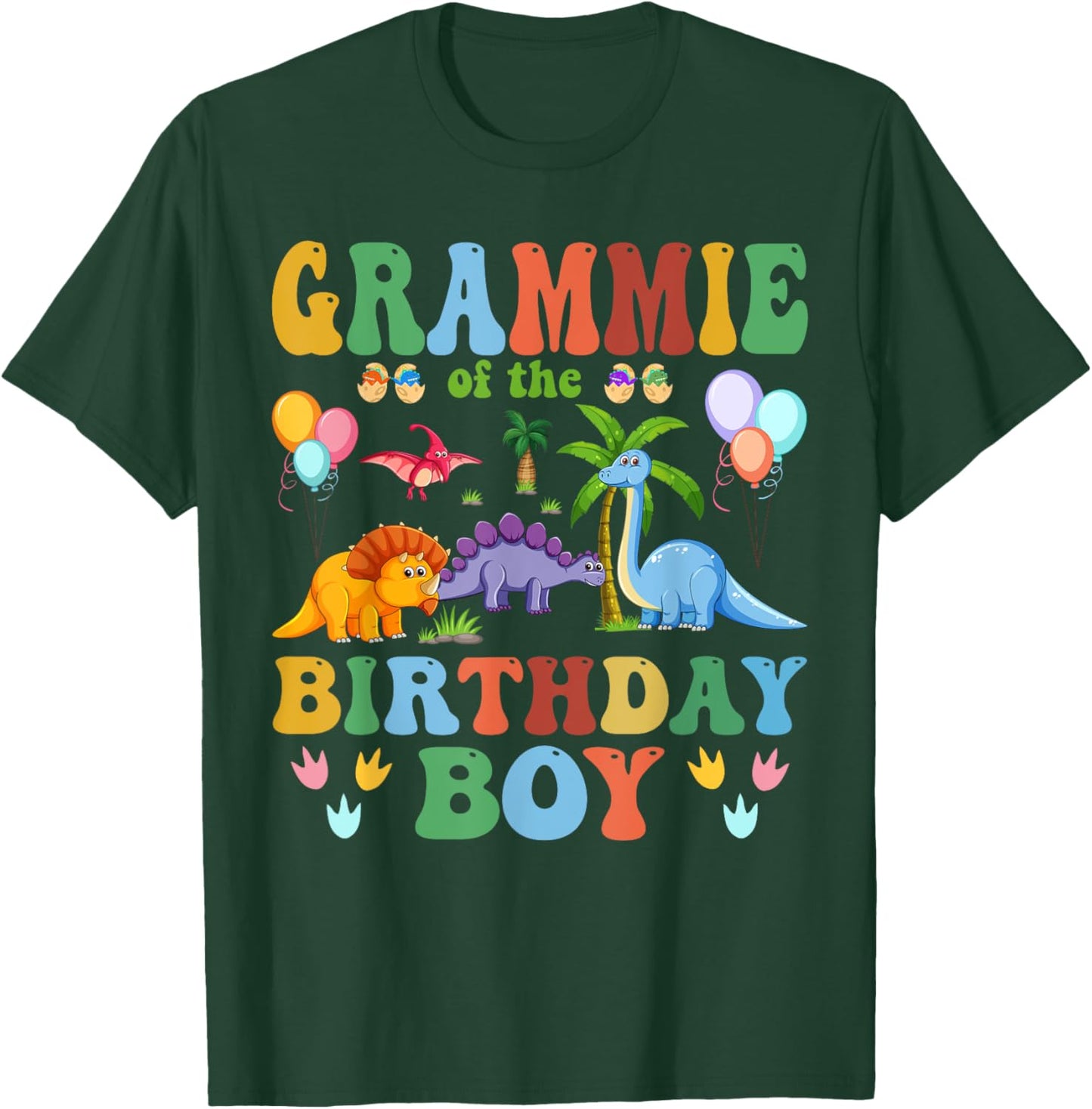 Grammie of the Birthday Boy T-Rex RAWR Dinosaur Birthday boy T-Shirt - T-Shirt | Forest