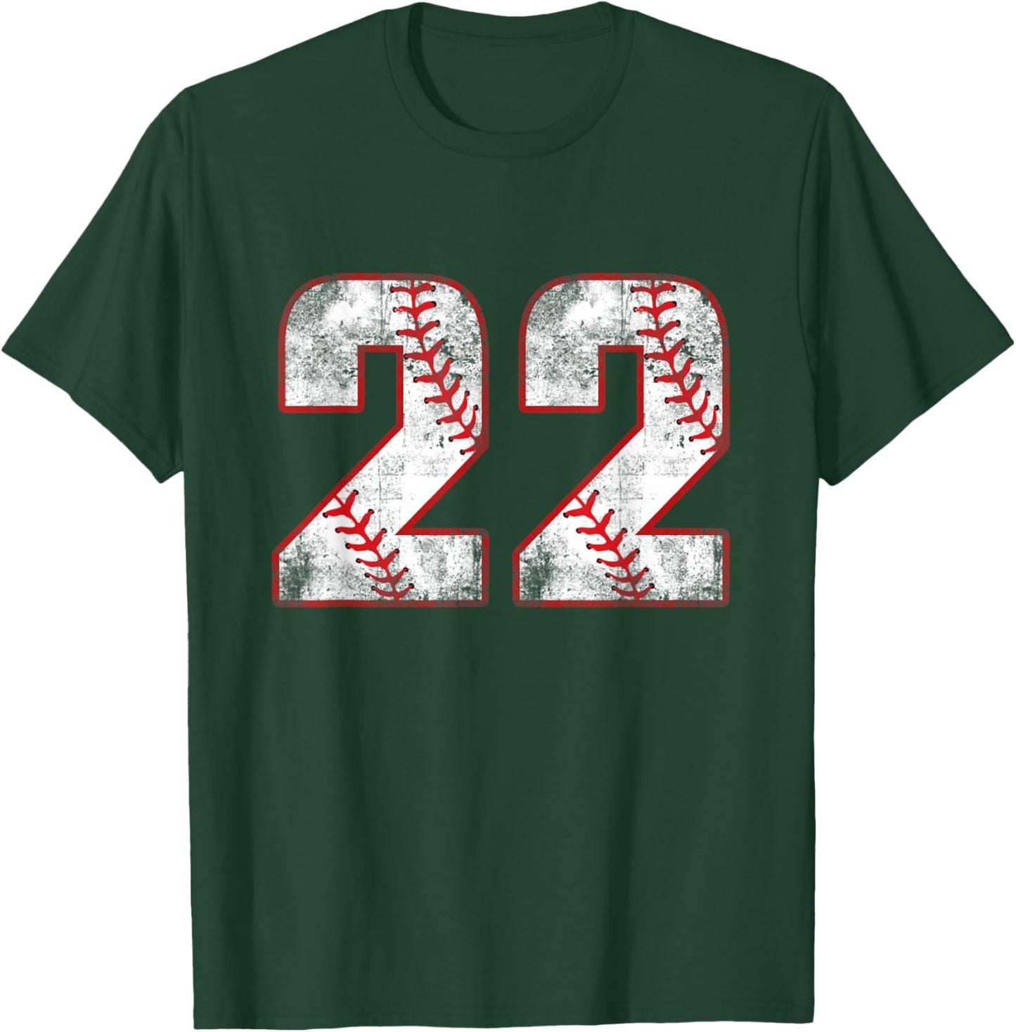 Vintage Baseball 22 Jersey Number T-Shirt - T-Shirt | Forest