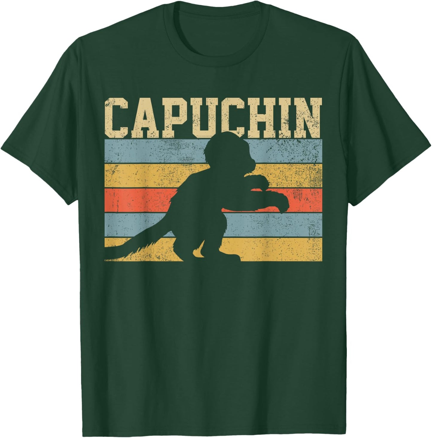 Capuchin Monkey Vintage Retro T-Shirt - T-Shirt | Forest