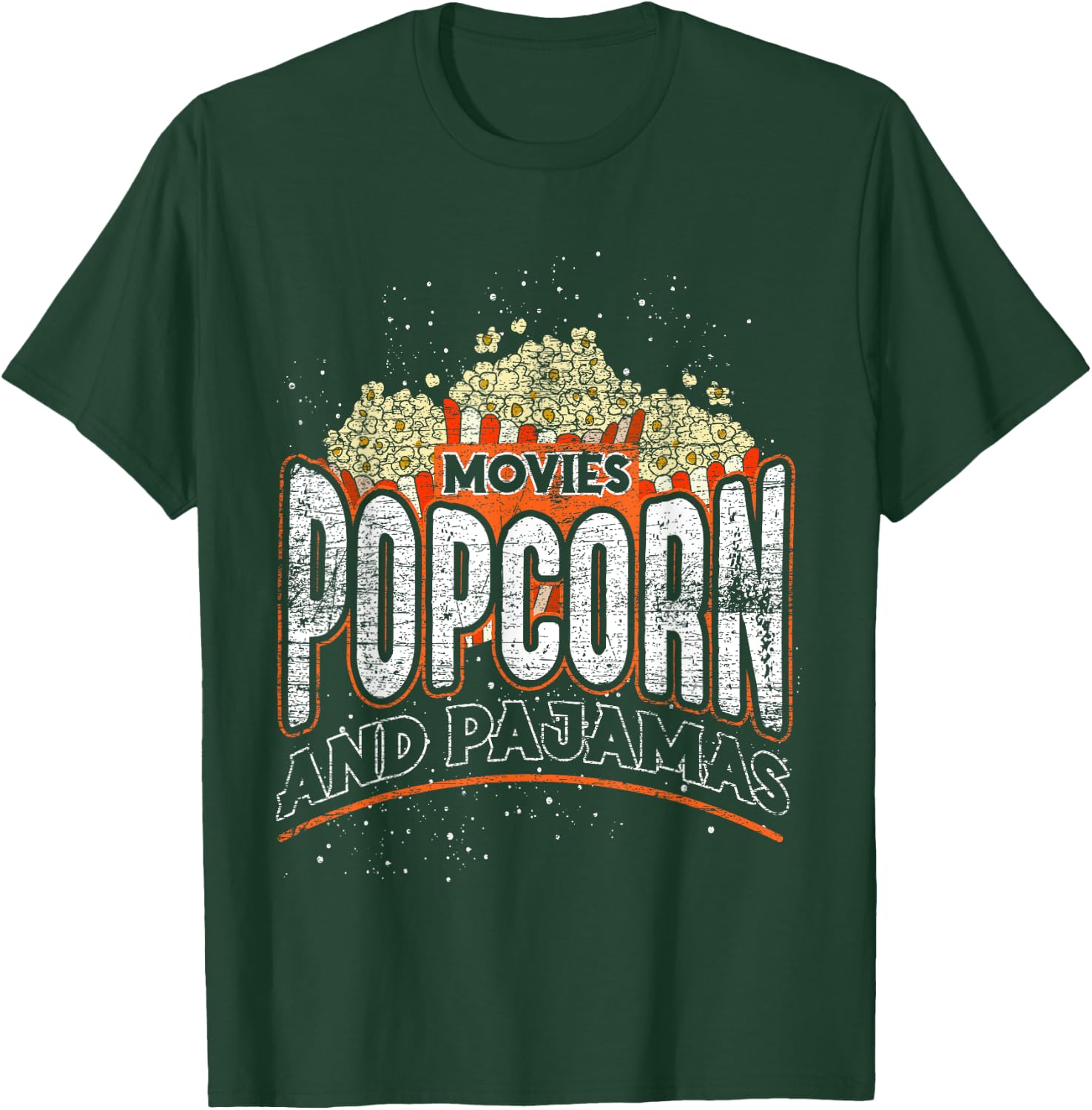 Movies Popcorn And Pajamas Popcorn T-Shirt - T-Shirt | Forest