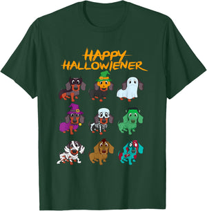 Happy Hallowiener Funny Halloween Daschund Weiner Dog Gift Women Kids T-Shirt - T-Shirt | Forest