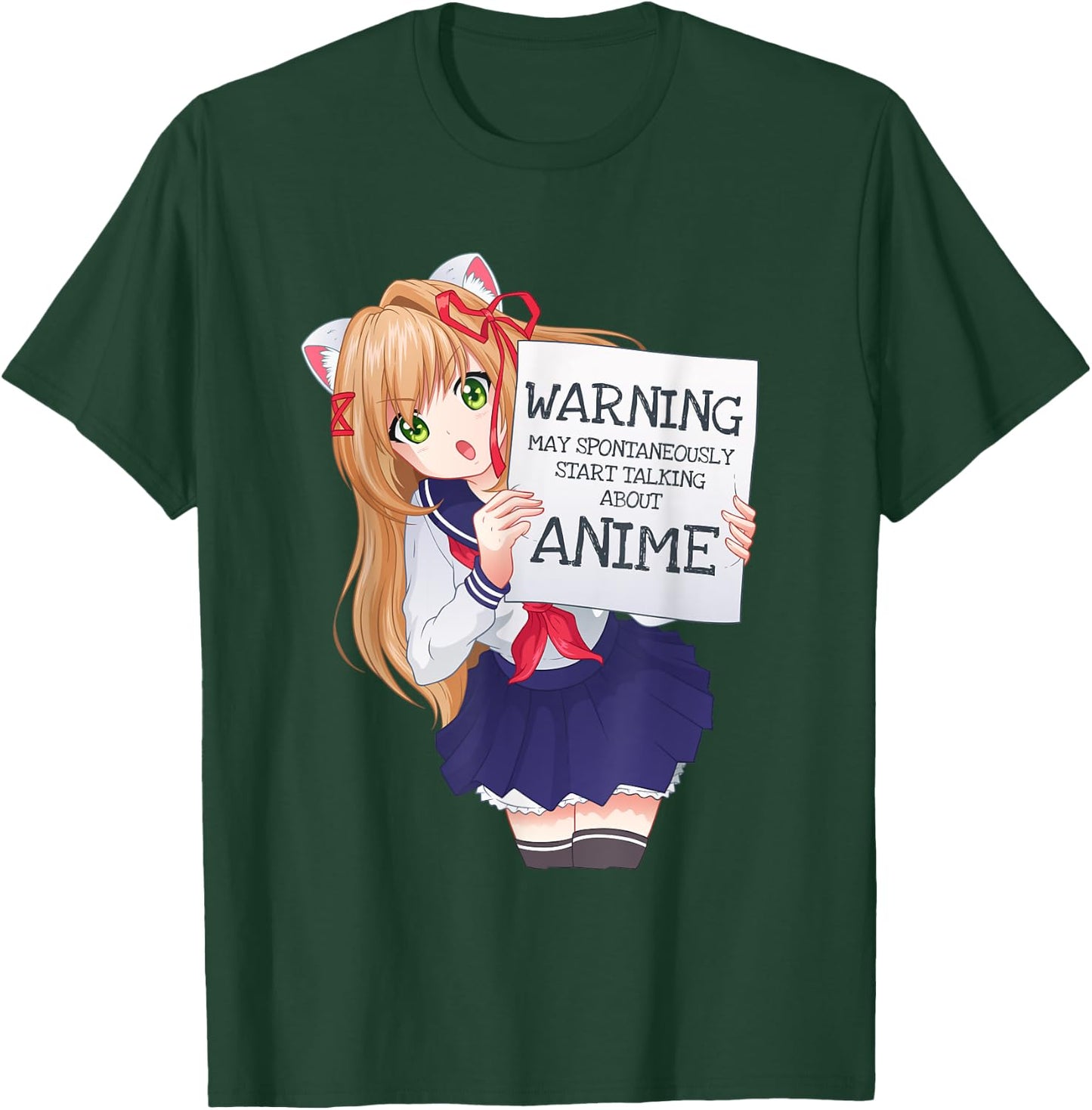 Kawaii Cute Spontaneously Talking Anime Girl Otaku Japanese T-Shirt - T-Shirt | Forest