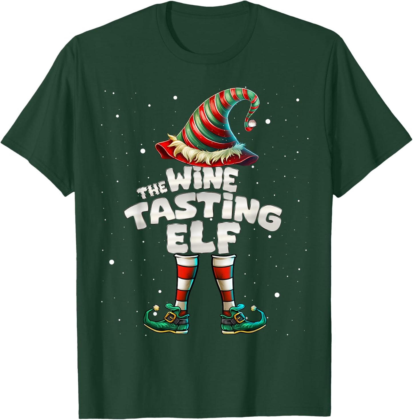 I'm The Wine Tasting Elf Family Matching Group Christmas T-Shirt - T-Shirt | Forest