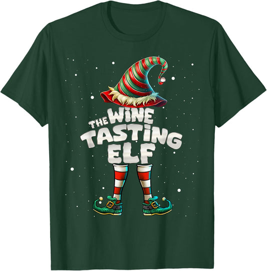 I'm The Wine Tasting Elf Family Matching Group Christmas T-Shirt - T-Shirt | Forest