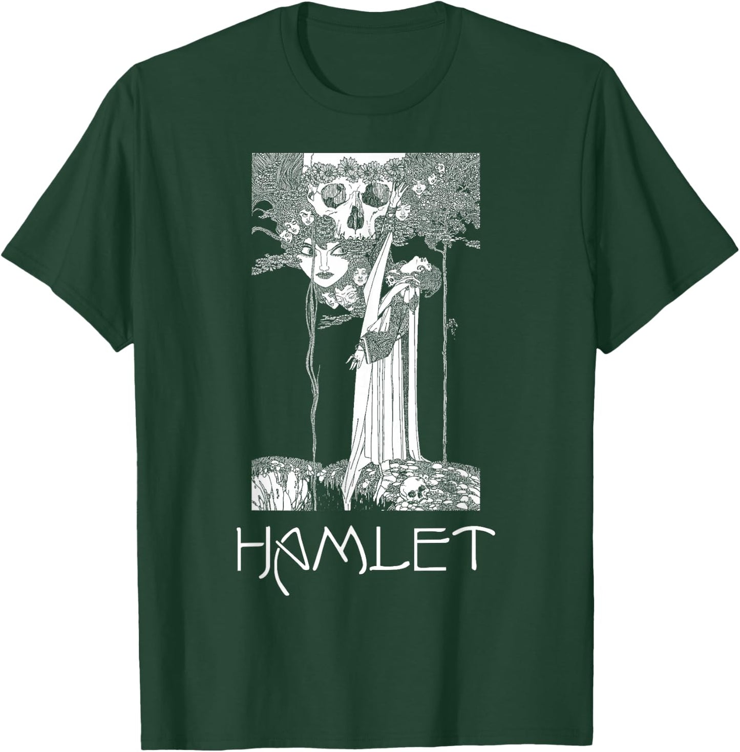 Shakespeare Hamlet Ophelia Skull English Literature T-Shirt - T-Shirt | Forest