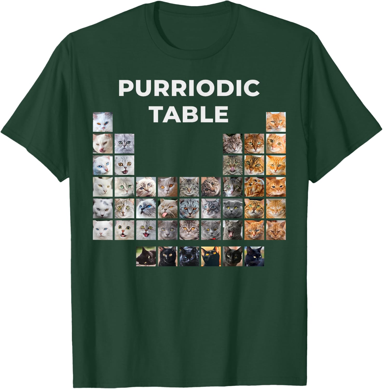Funny Cat Chemistry Pun Periodic Table T-Shirt - T-Shirt | Forest