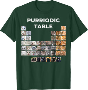 Funny Cat Chemistry Pun Periodic Table T-Shirt - T-Shirt | Forest
