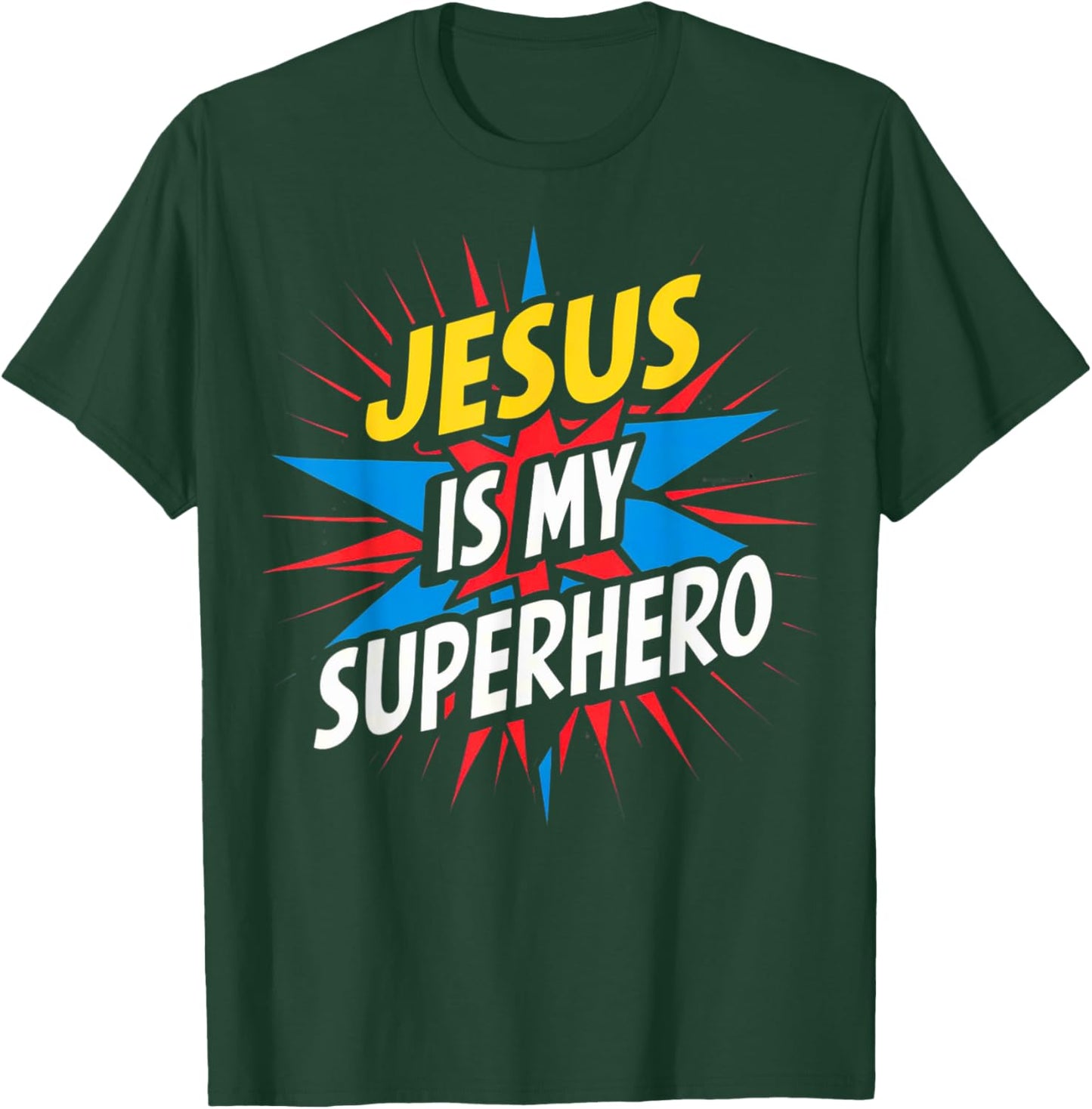 Jesus Is My Superhero Christian God Religious Comic Kids Boy T-Shirt - T-Shirt | Forest