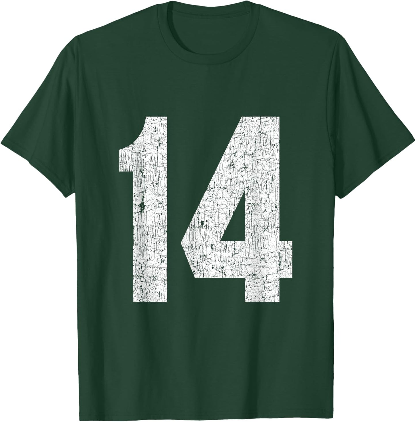 #14 Jersey Uniform Varsity Sports Number, 14th Birthday T-Shirt - T-Shirt | Forest