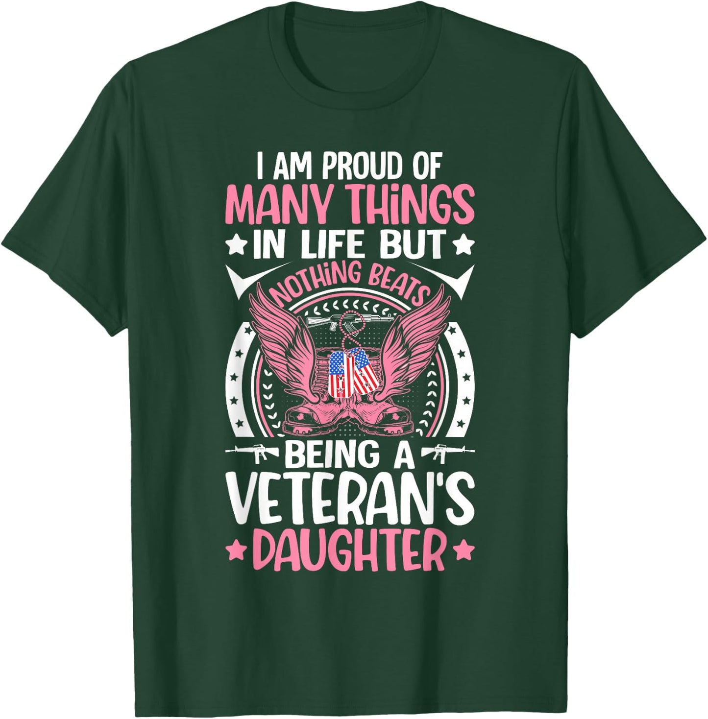 Veteran's Daughter Proud Military Veteran Dad T-Shirt - T-Shirt | Forest