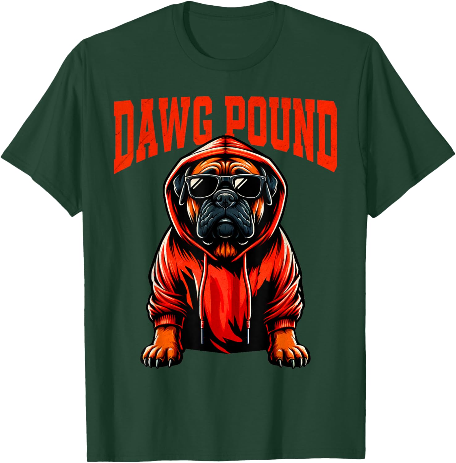 Graphic Last Name Cleveland Gifts | Vintage DAWG Dog Pound , Small, Brown T-Shirt - T-Shirt | Forest