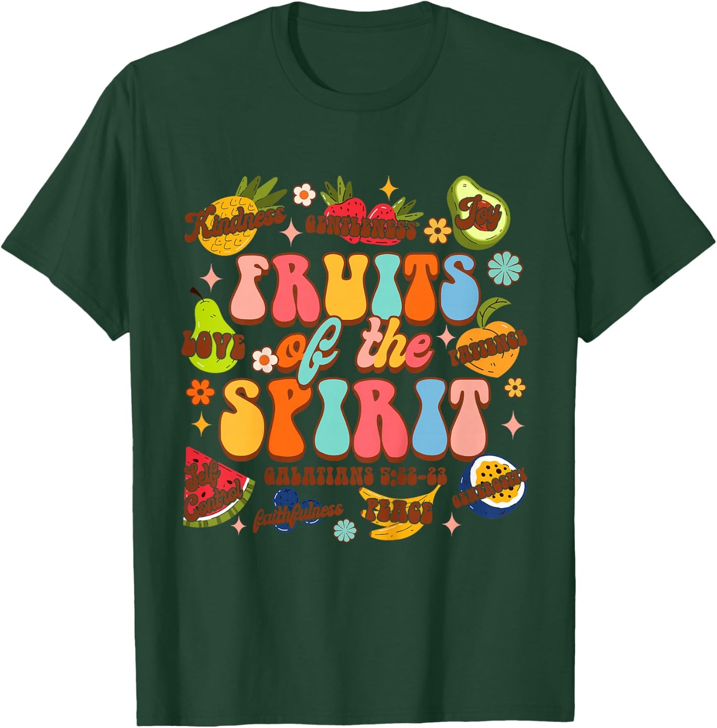 Kids Christian Jesus God Religious Baby Fruits Of The Spirit T-Shirt - T-Shirt | Forest