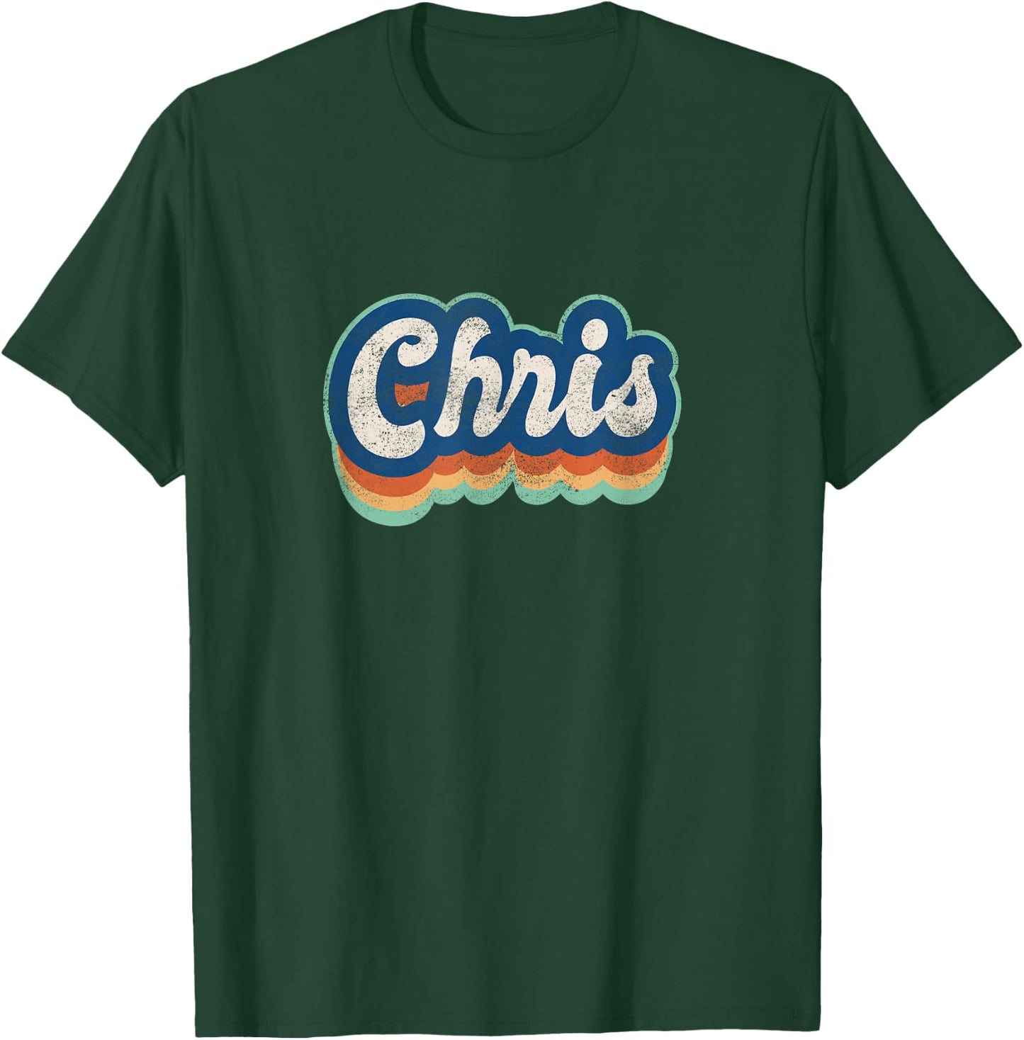 Chris First Name Boy Vintage Style 70s 80s Personalized T-Shirt - T-Shirt | Forest