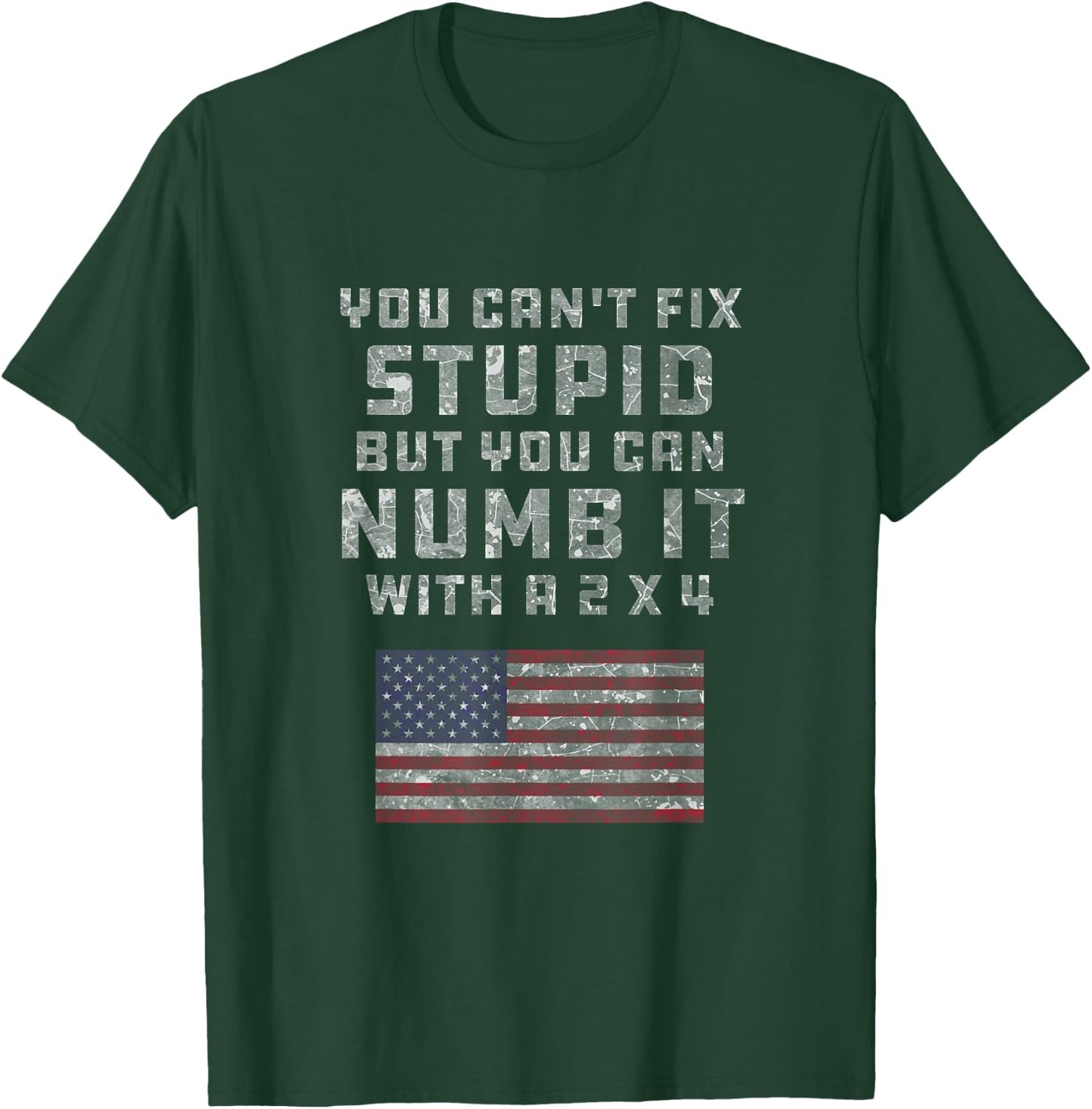 You Can't Fix Stupid But You Can Numb it With a 2x4 Joke T-Shirt - T-Shirt | Forest