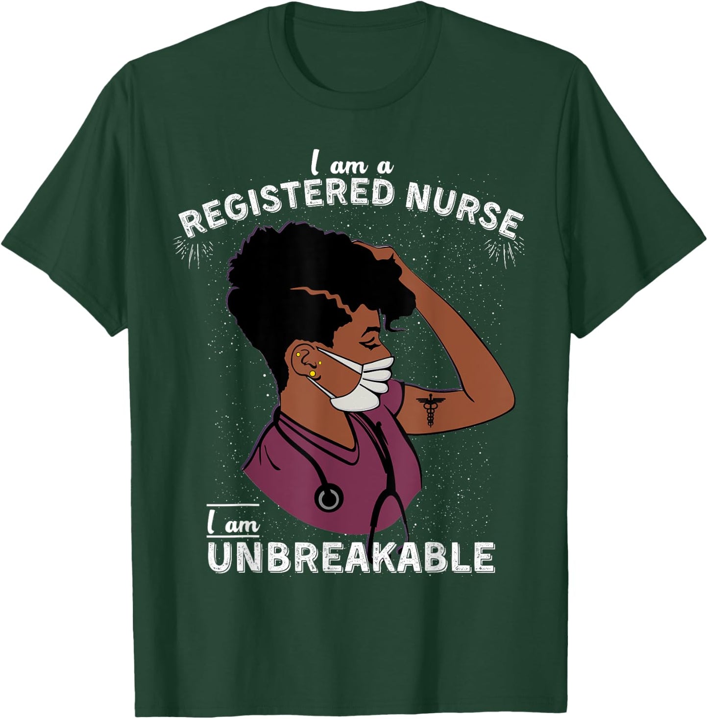 Gift For Registered Nurse Women RN Nurse Life Black Nurse T-Shirt - T-Shirt | Forest