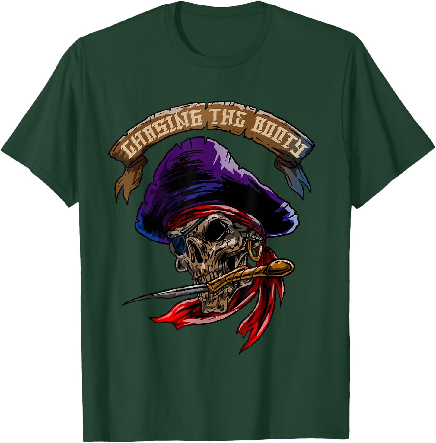 Pirate Skull Sea Thief Buccaneer Cool Sailor Man Gift T-Shirt - T-Shirt | Forest