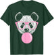 Cool Panda Face Eating Gum And Makes A Bubble Cute Panda T-Shirt - T-Shirt | Forest