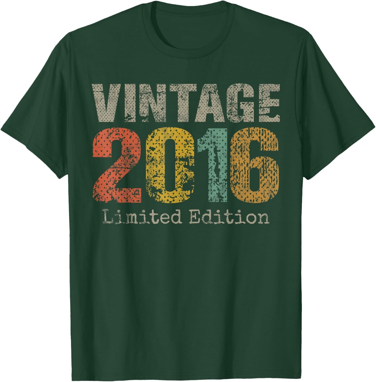 Vintage 2016 Limited Edition 9th Birthday Gifts 9 Year Old T-Shirt - T-Shirt | Forest