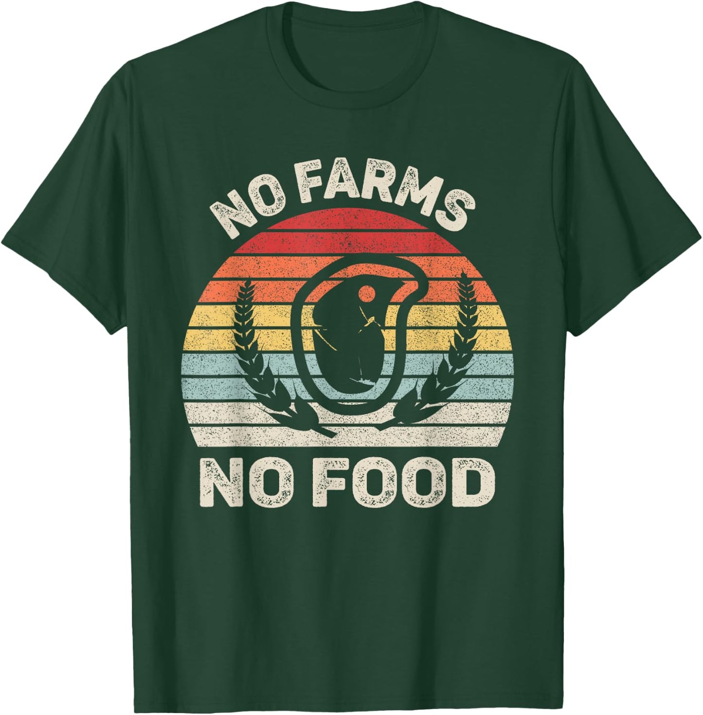 Vintage Retro No Farms No Food Shirt Farmer Local Activist T-Shirt - T-Shirt | Forest