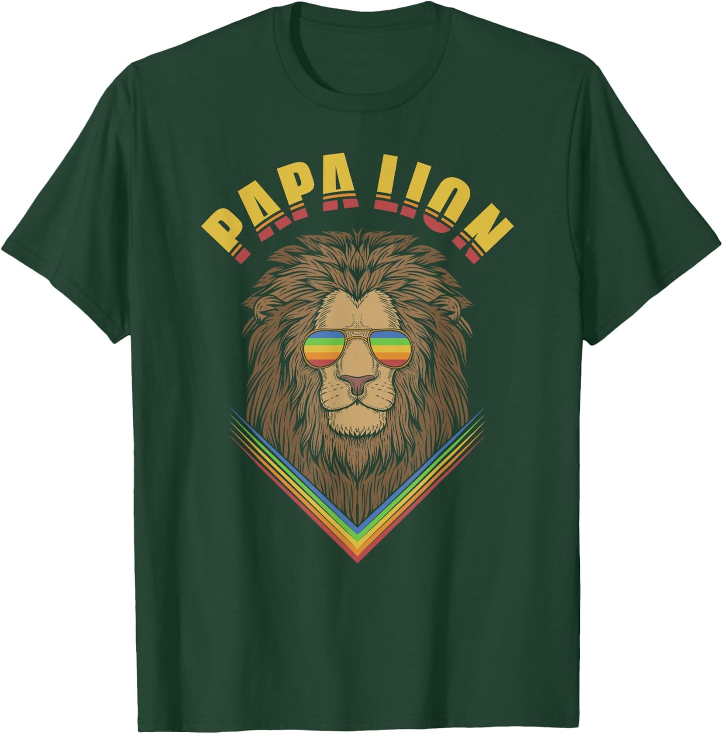 papa lion Retro for lovers lions in dad father's day animal T-Shirt - T-Shirt | Forest