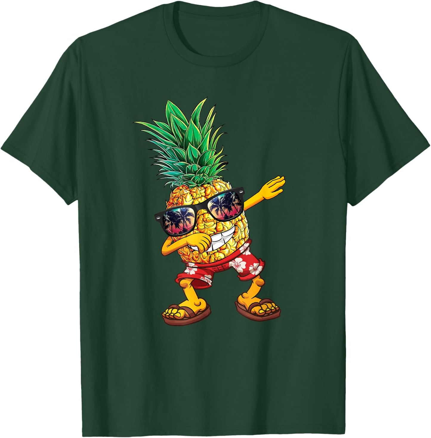 Dabbing Pineapple Sunglasses T Shirt Aloha Beaches Hawaii T-Shirt - T-Shirt | Forest