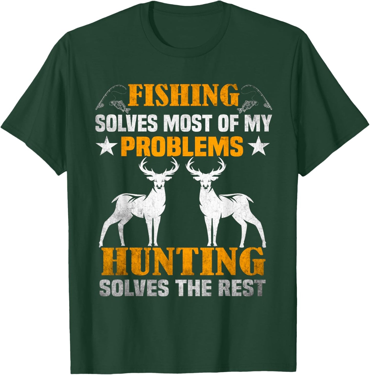 Fischen Löst Die Meisten Meiner Probleme Jagen T-Shirt - T-Shirt | Forest