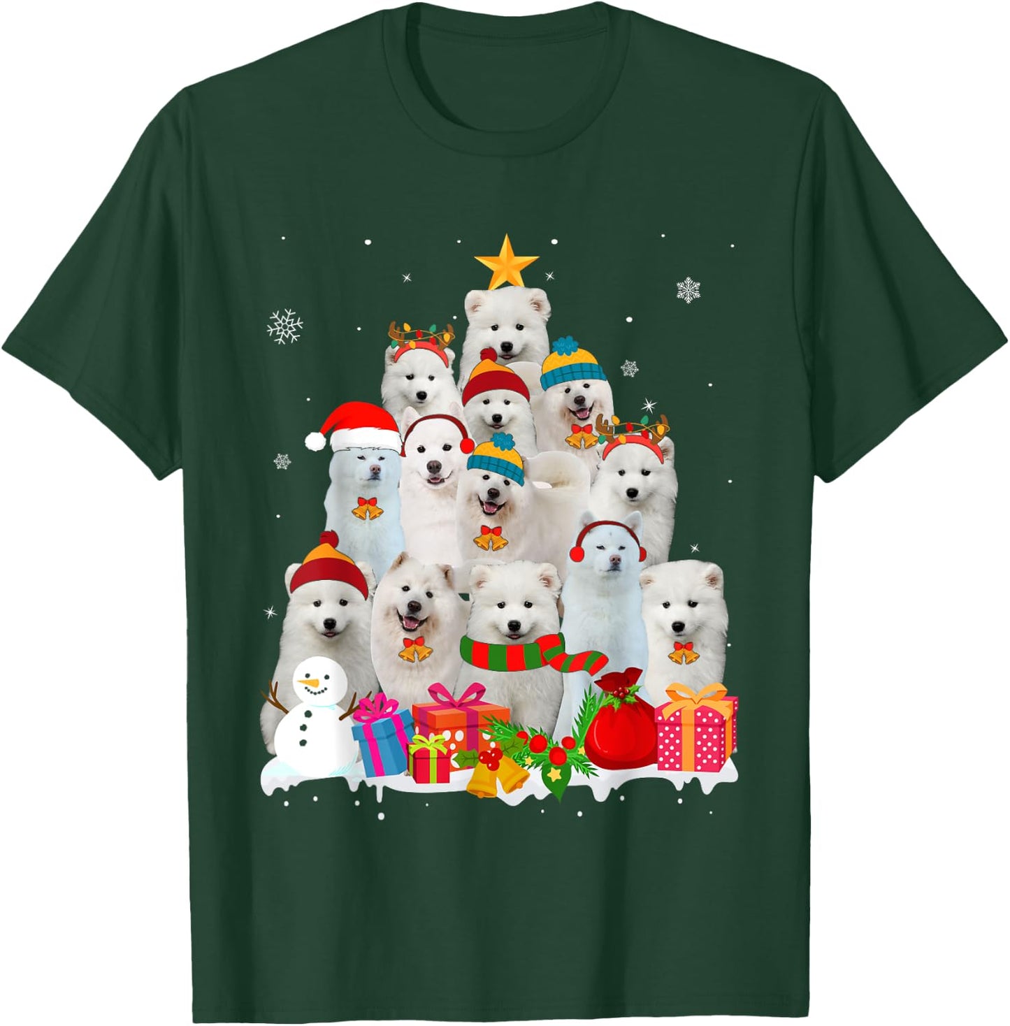 Funny Samoyed Christmas Tree Pet Dog Lover Gift T-Shirt - T-Shirt | Forest