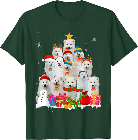 Funny Samoyed Christmas Tree Pet Dog Lover Gift T-Shirt - T-Shirt | Forest