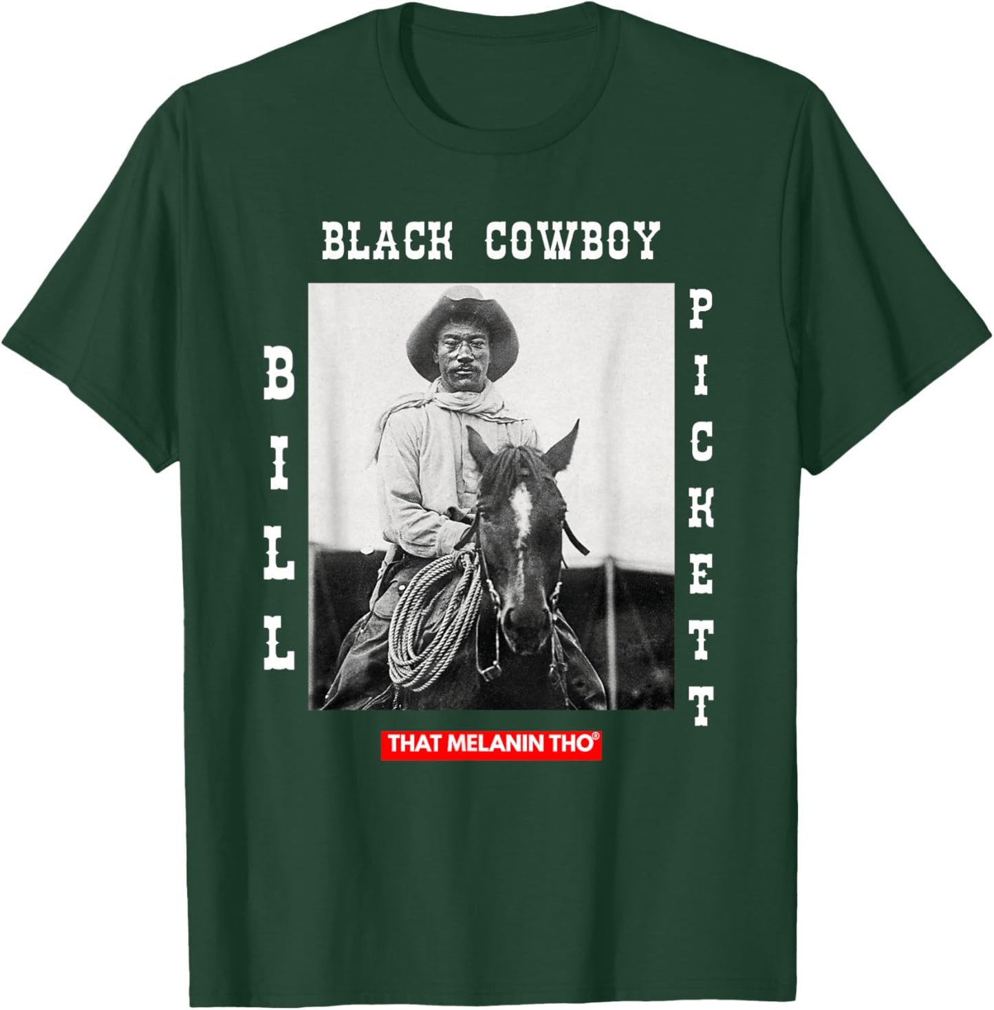 Black Cowboy Bill Pickett Cowboy African American History T-Shirt - T-Shirt | Forest