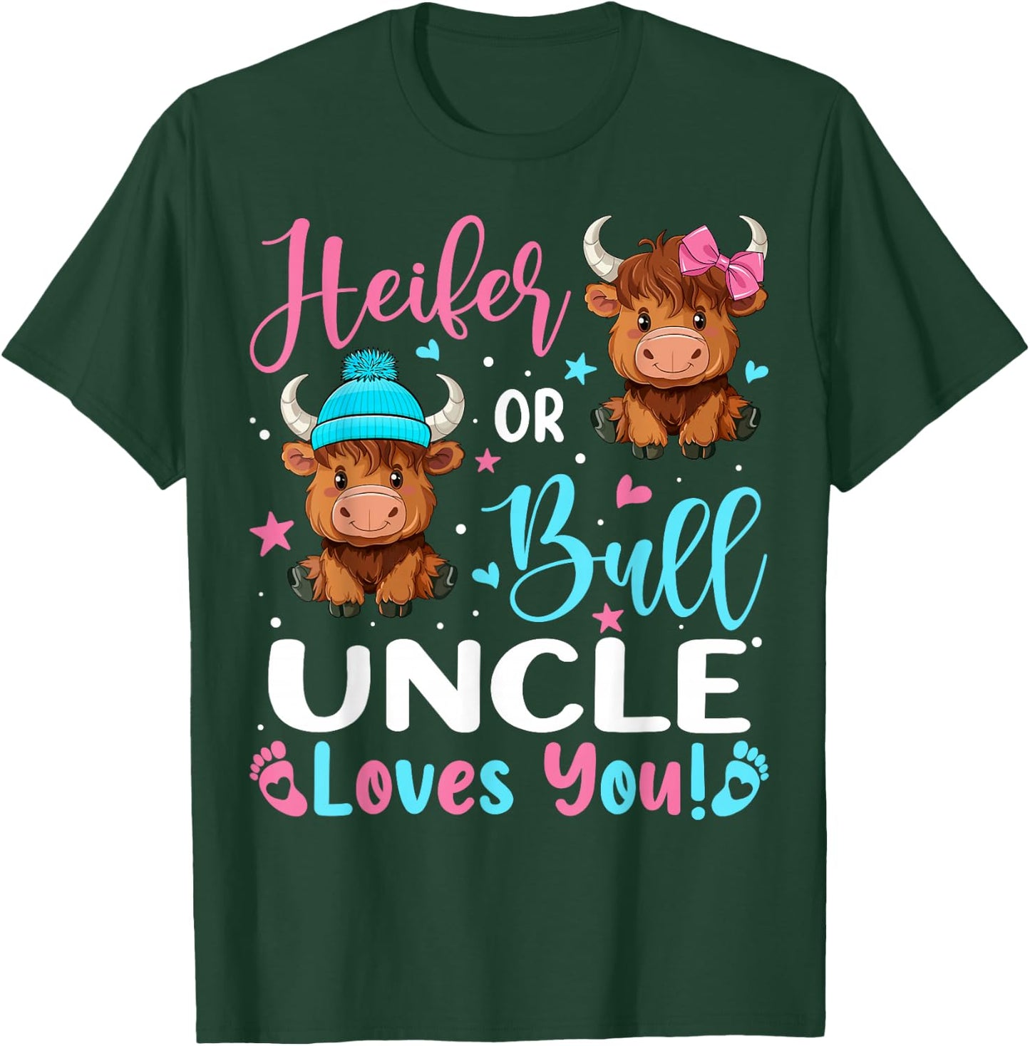 Bull or Heifer Uncle Loves You Highland Cow Lover T-Shirt - T-Shirt | Forest