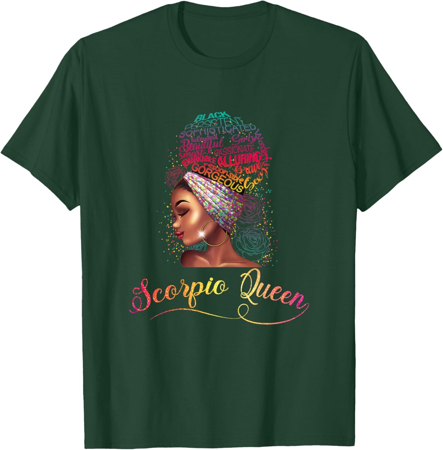Scorpio Queen Afro Women November October Melanin Birthday T-Shirt - T-Shirt | Forest