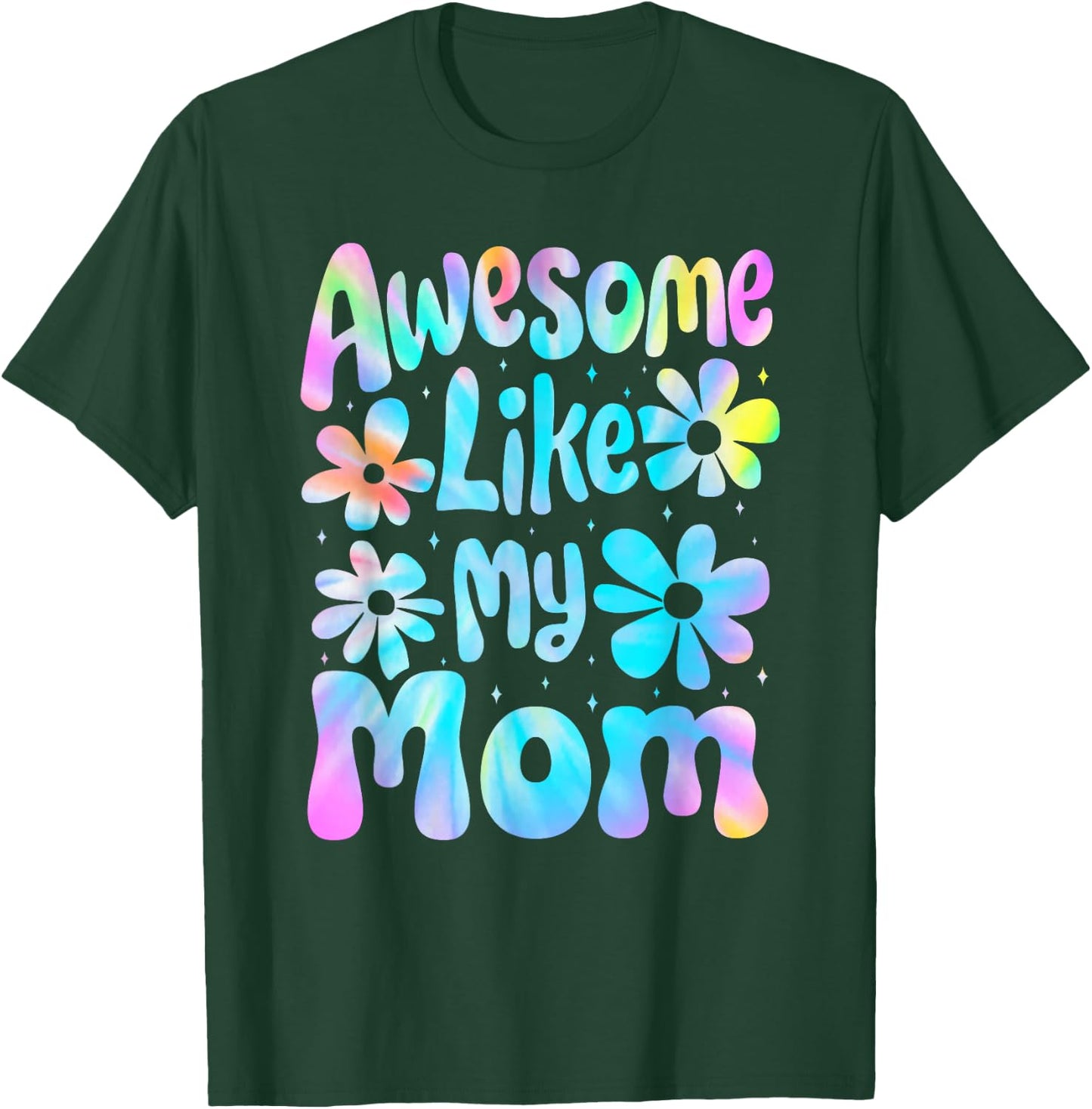 Awesome Like My Mom Mommy Groovy Graphic Mother's Day , Small, Black T-Shirt - T-Shirt | Forest