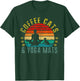 Coffee, Cats & Yoga Mats Funny Retro T-Shirt - T-Shirt | Forest