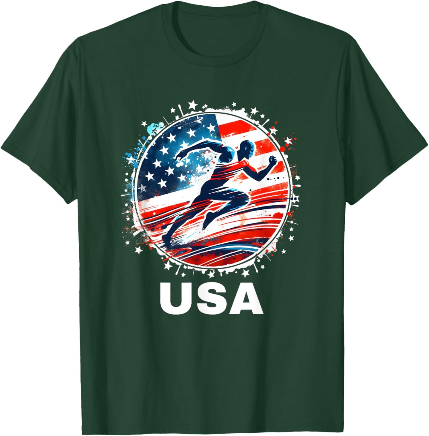 Track and Field USA United States Track and Field USA Team T-Shirt - T-Shirt | Forest